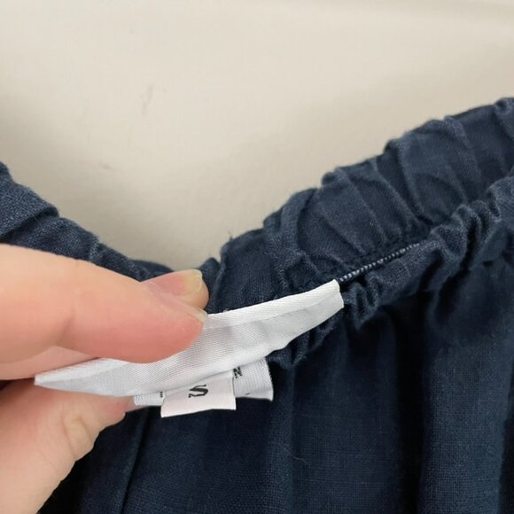 Bryn Walker Navy Blue Linen Pull On Balloon Pants Size Small - Picture 4 of 7